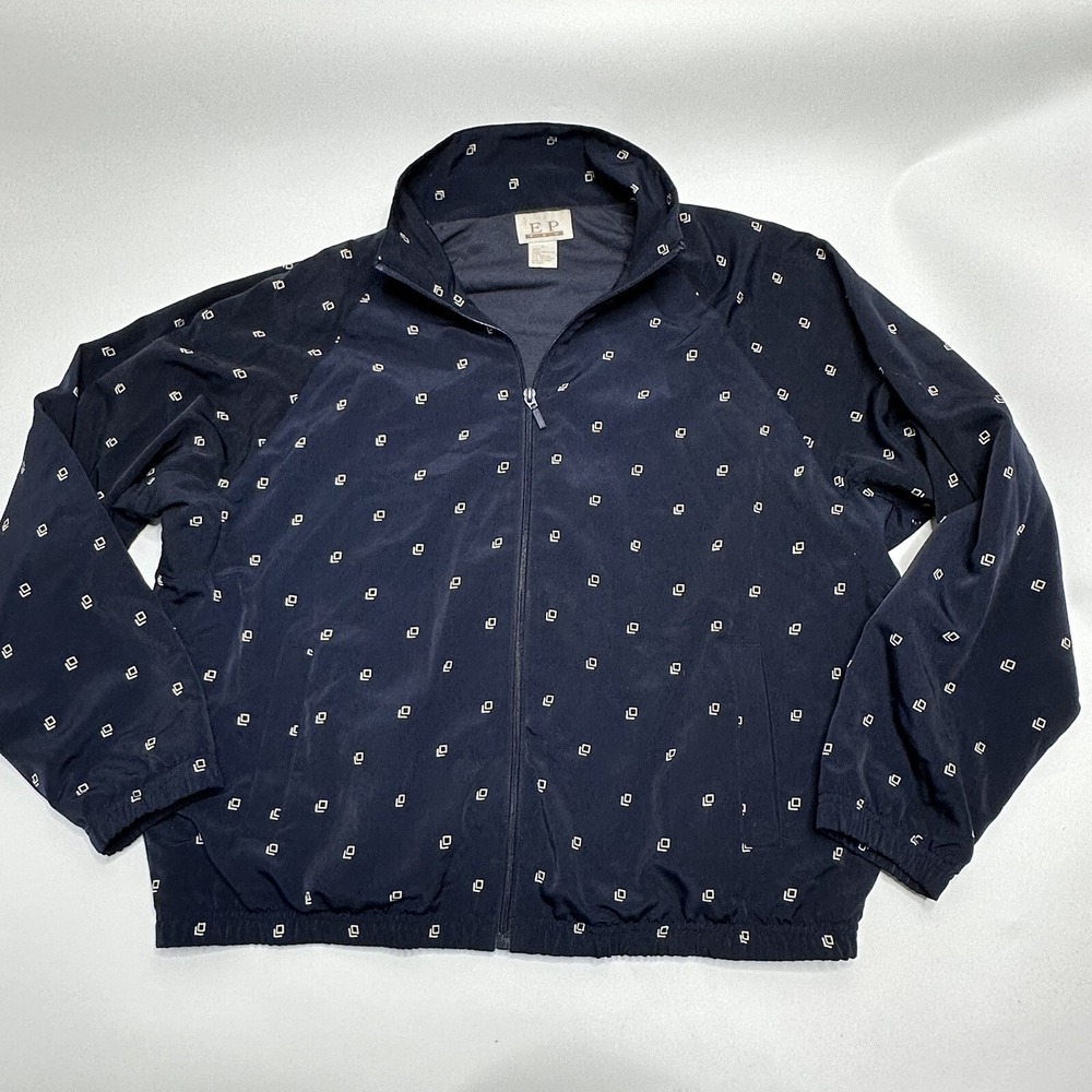 EP Pro Women's Size L Large Full Zip Jacket Golf Tee Print Pockets Lined